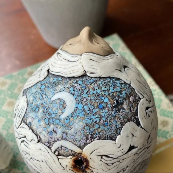 Incense Burners Handcrafted Porcelain Ceramic Art with Faces EUC - Picture 5 of 16